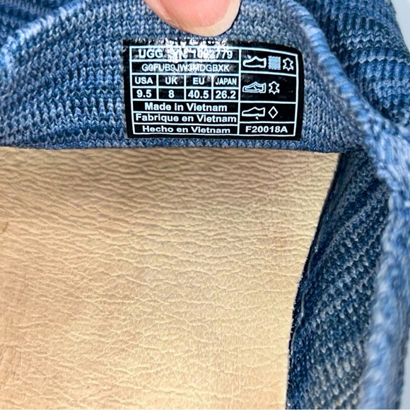 UGG Sammy Soft Knit Sneaker Leather Trim Shoes Size 9.5 Women's - Picture 14 of 14